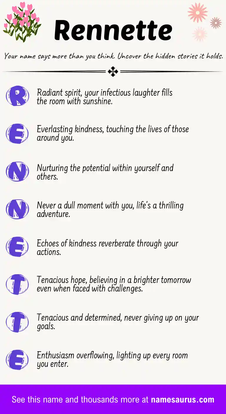 Acrostic poem about Rennette.