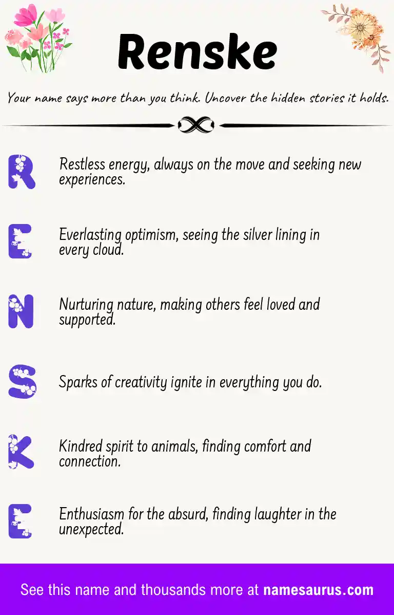 Acrostic poem about Renske.