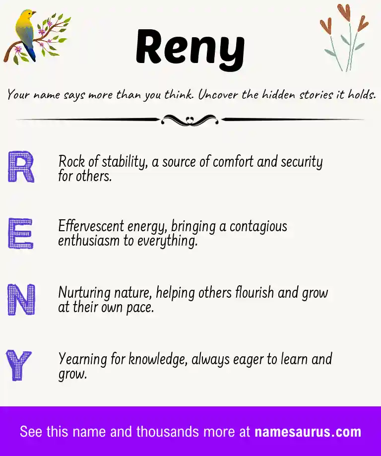 Acrostic poem about Reny.