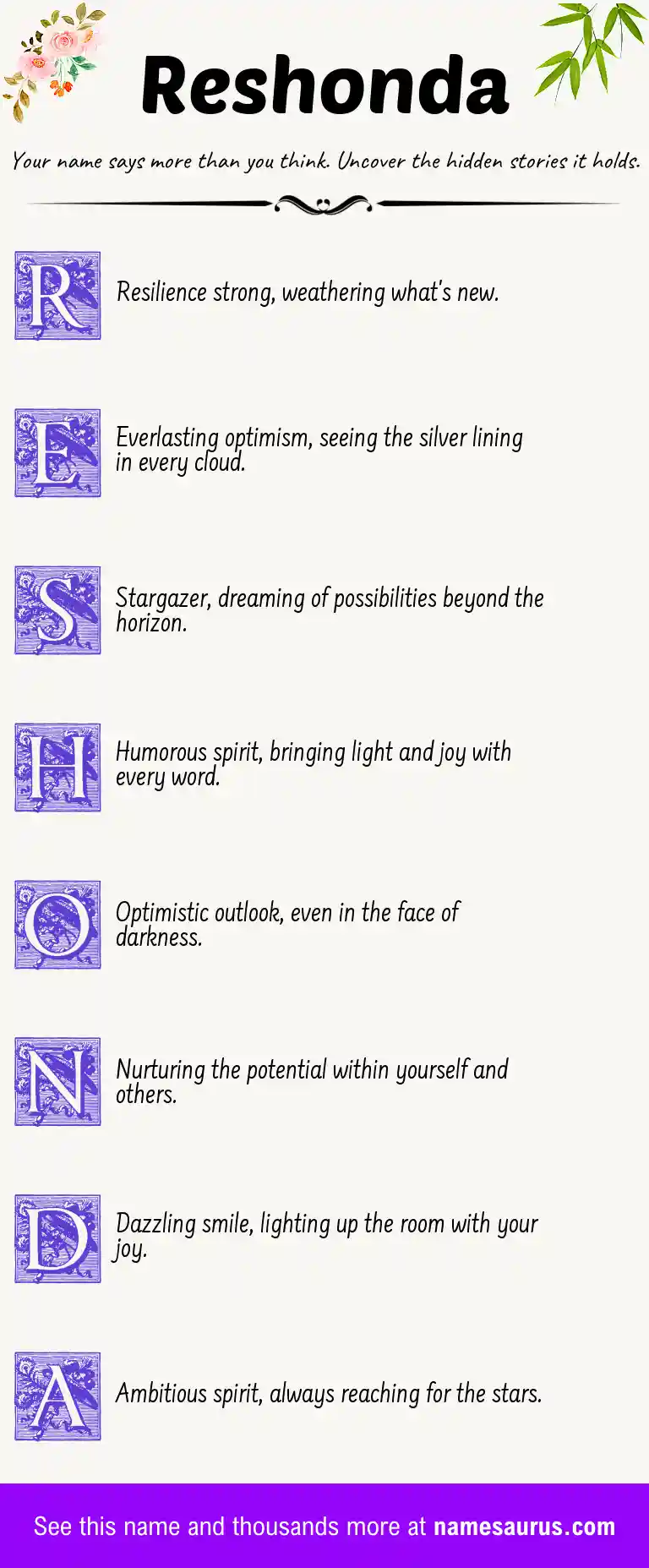 Acrostic poem about Reshonda.