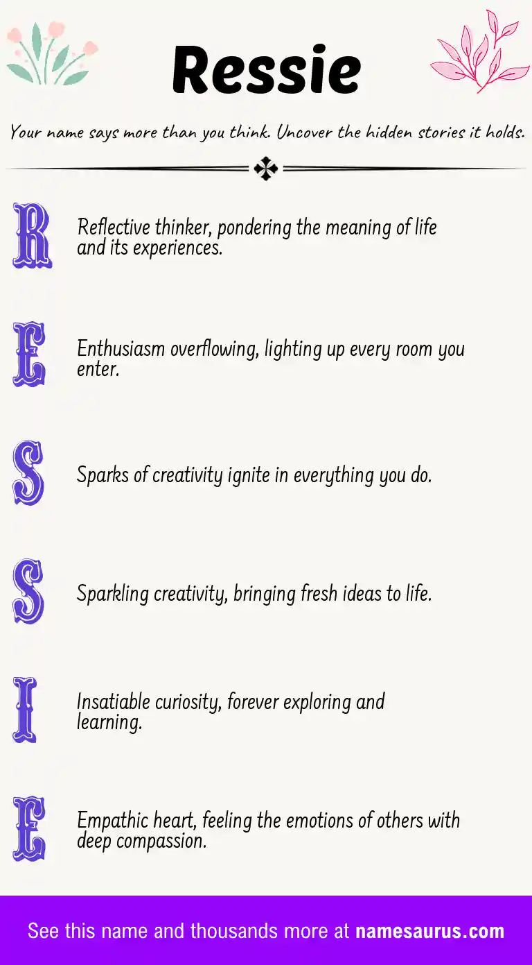 Acrostic poem about Ressie.