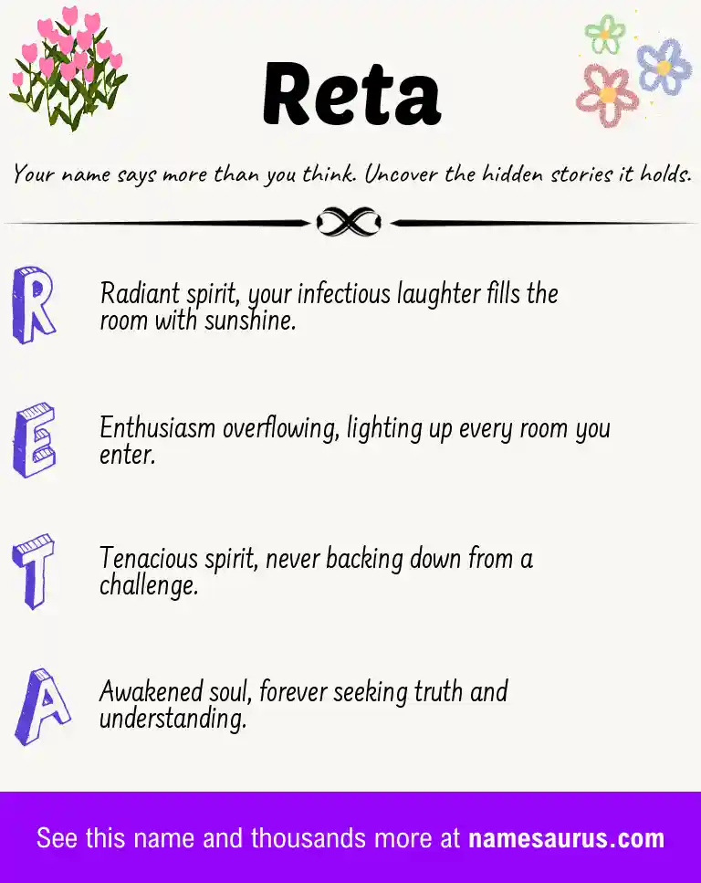 Acrostic poem about Reta.