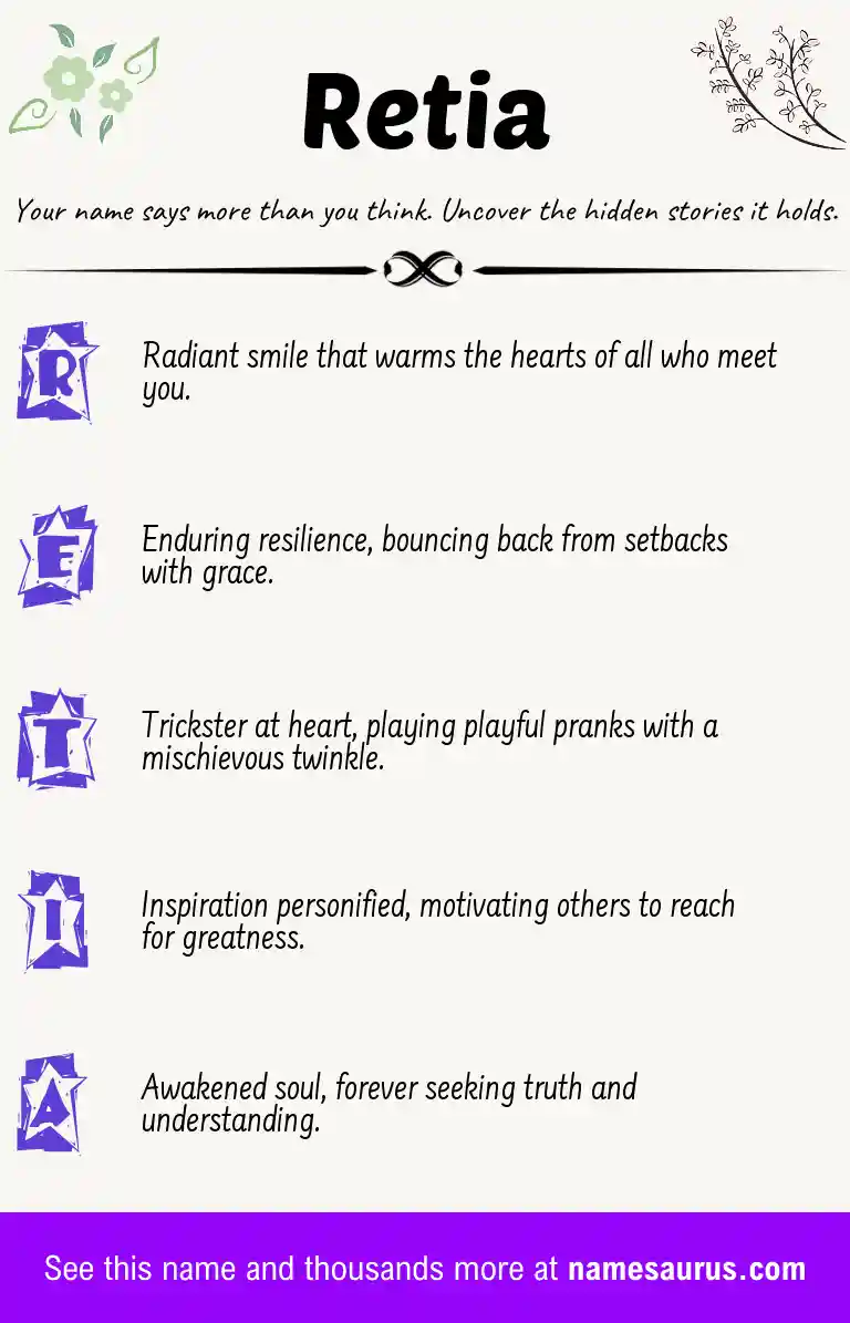 Acrostic poem about Retia.