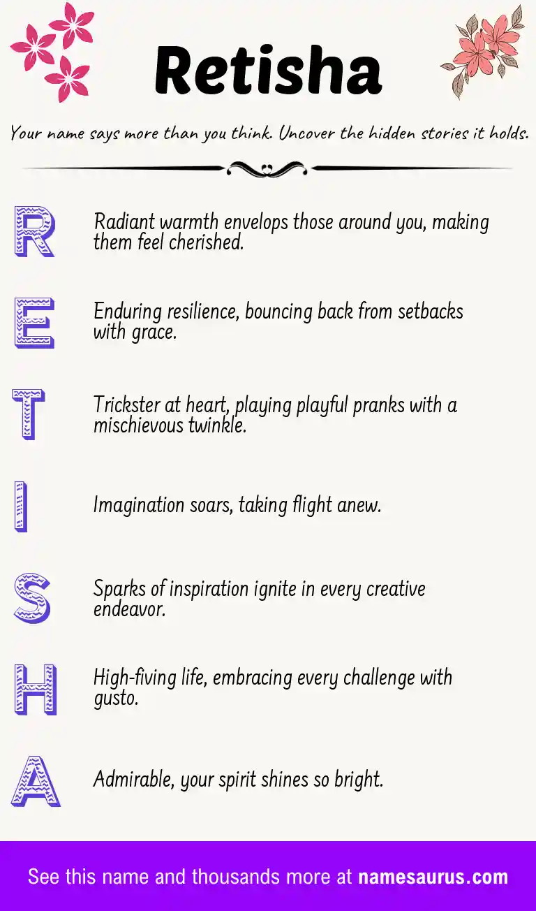 Acrostic poem about Retisha.