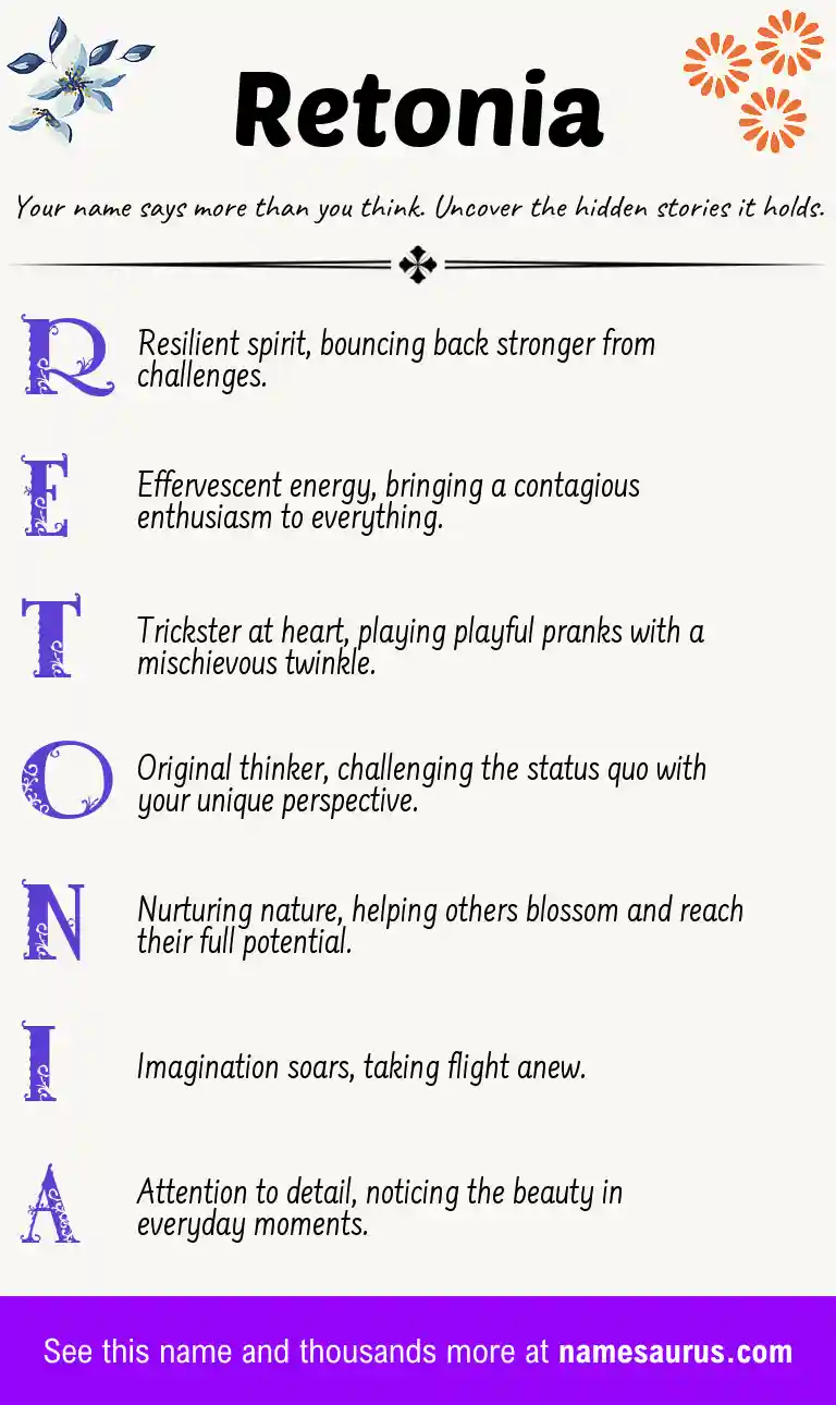 Acrostic poem about Retonia.