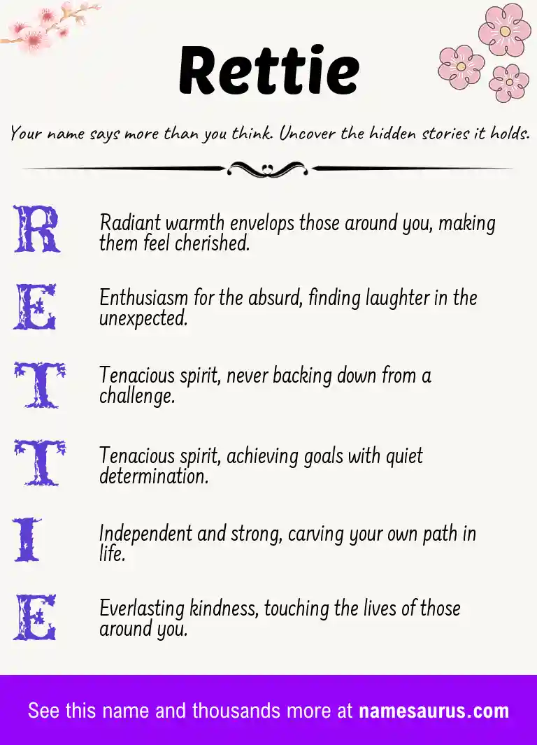 Acrostic poem about Rettie.