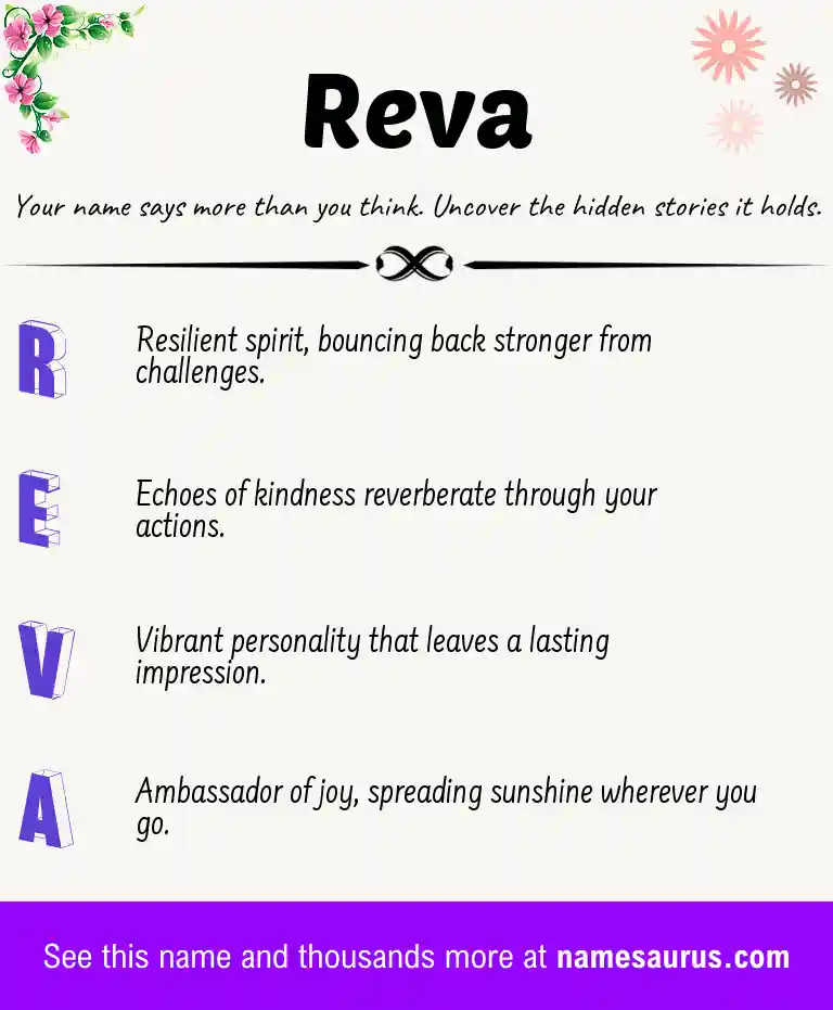 Acrostic poem about Reva.