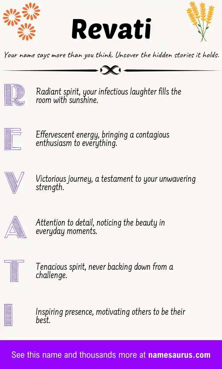 Acrostic poem about Revati.