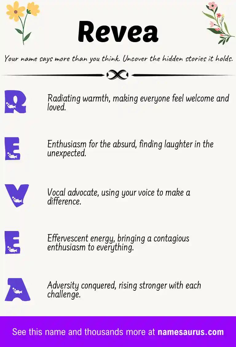Acrostic poem about Revea.