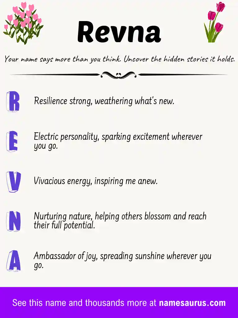 Acrostic poem about Revna.