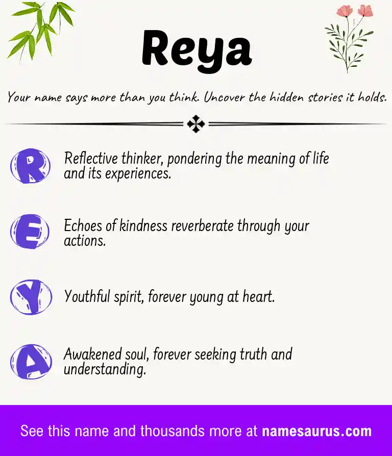 Acrostic poem about Reya.