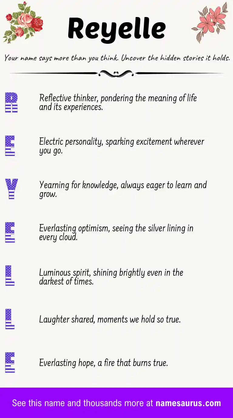 Acrostic poem about Reyelle.