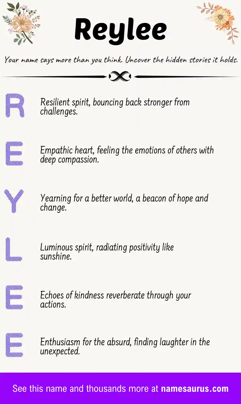 Acrostic poem about Reylee.