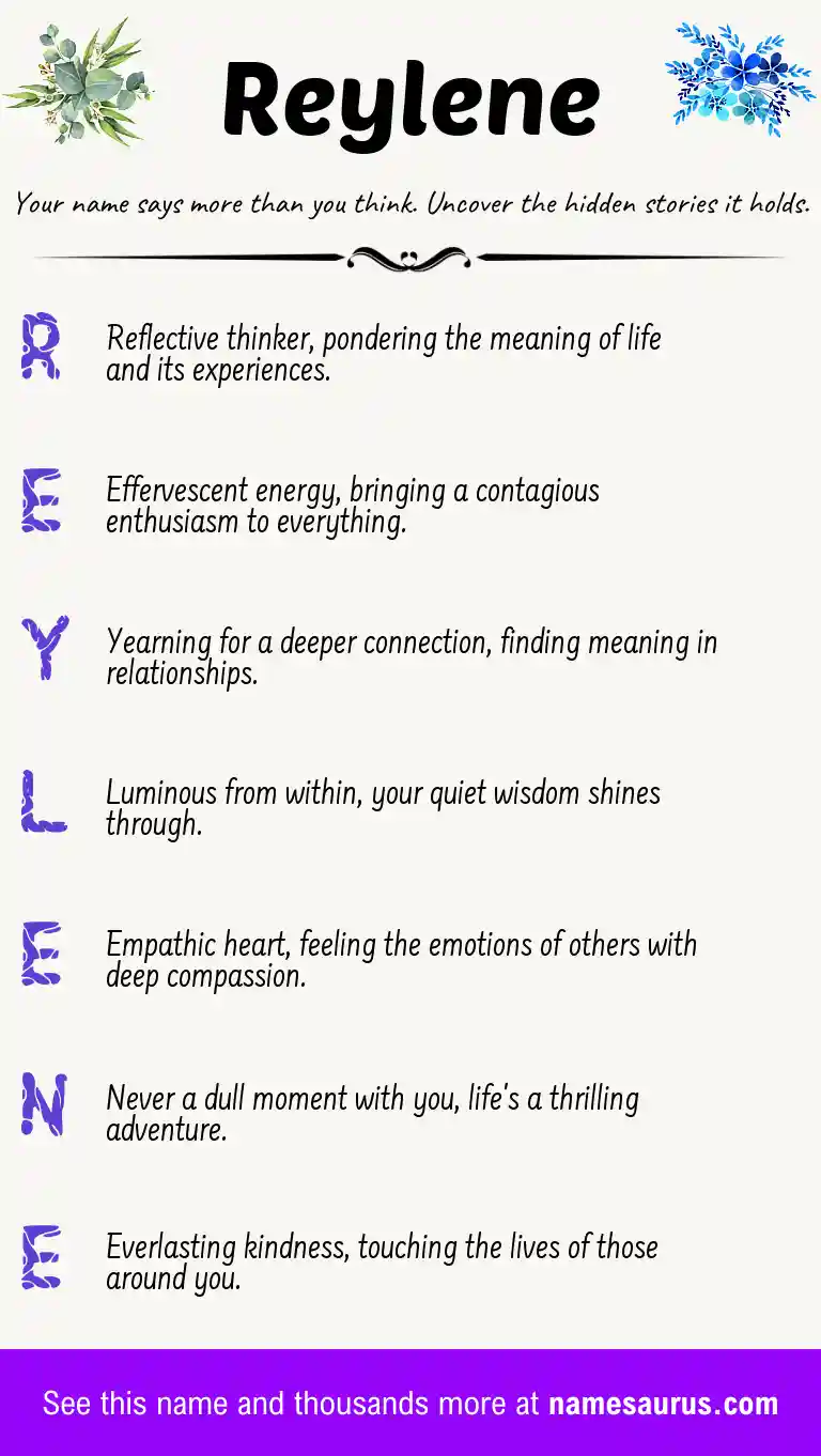 Acrostic poem about Reylene.