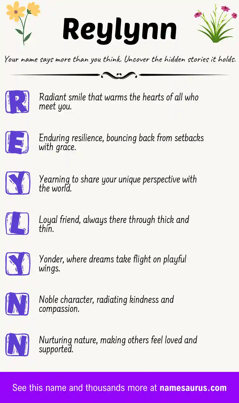Acrostic poem about Reylynn.