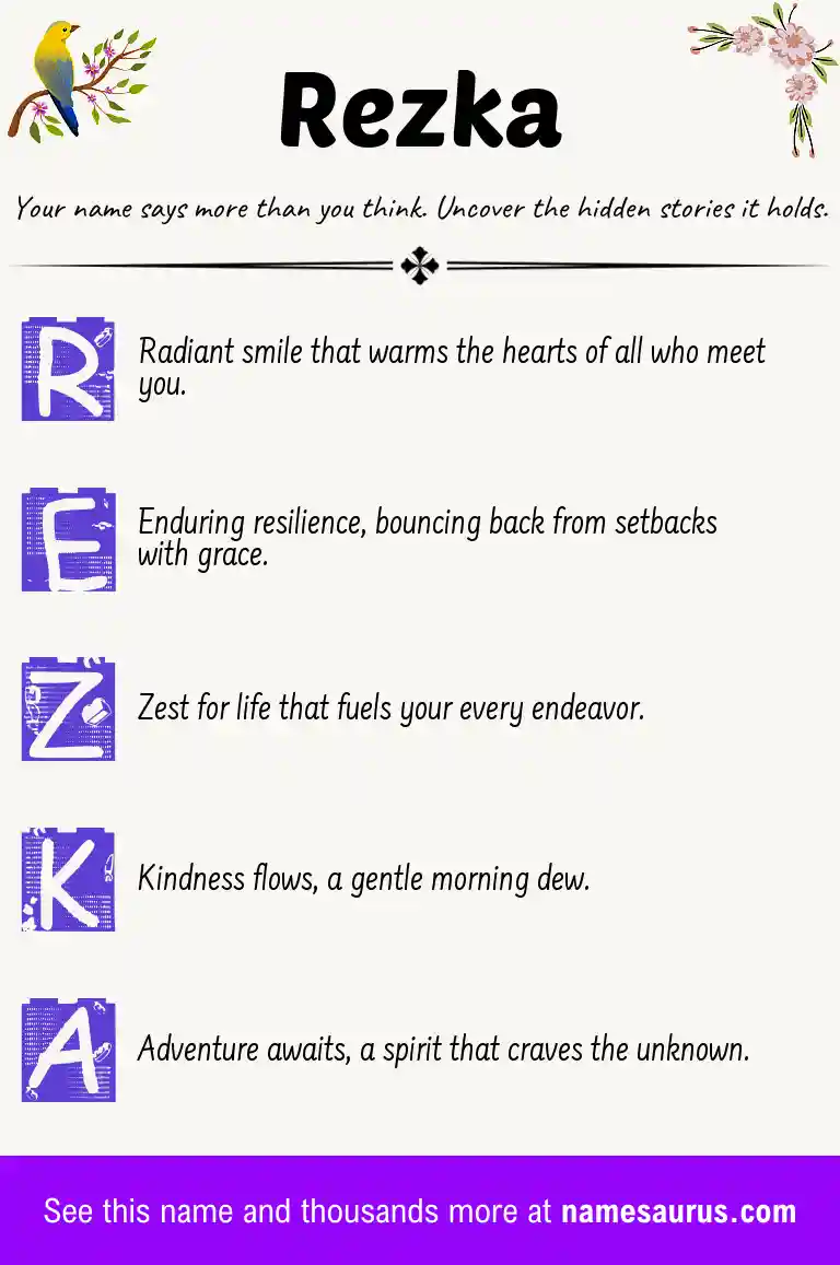 Acrostic poem about Rezka.