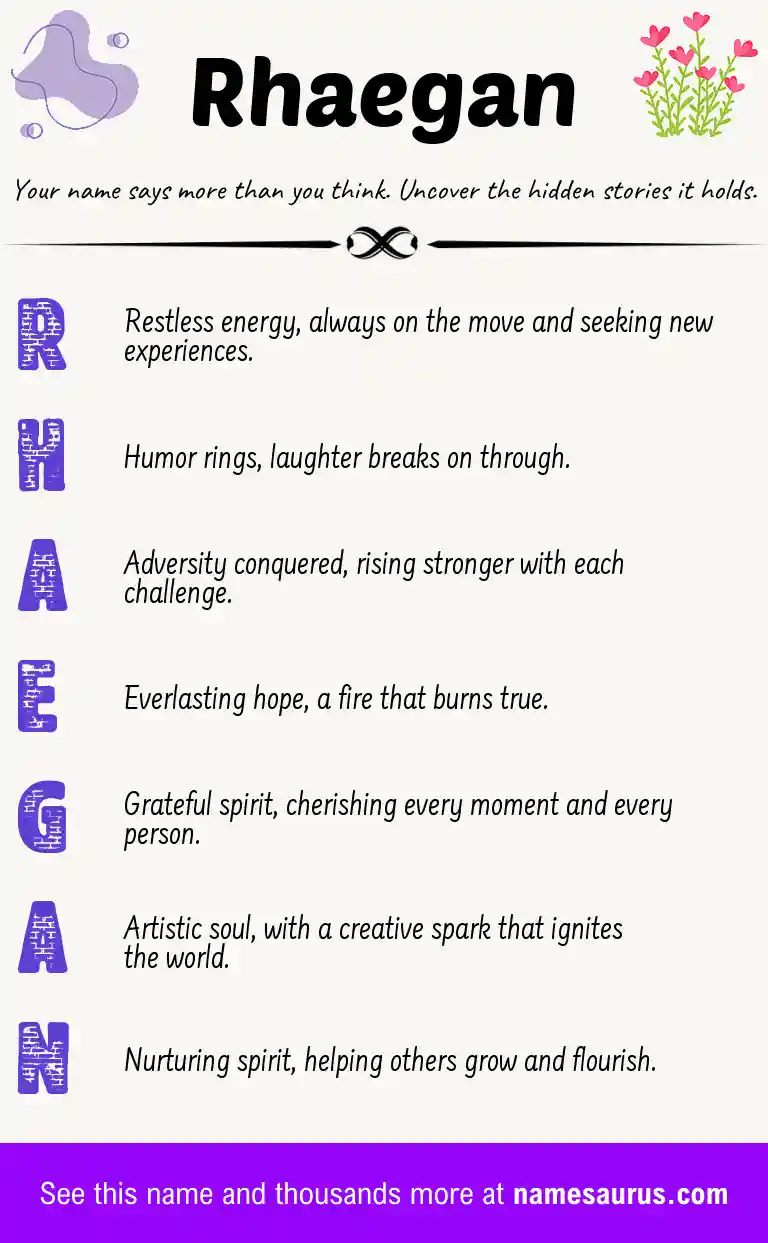 Acrostic poem about Rhaegan.