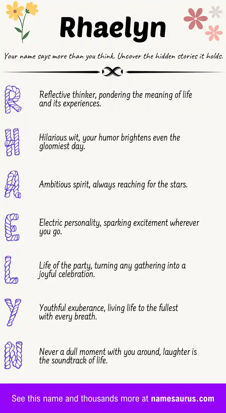 Acrostic poem about Rhaelyn.