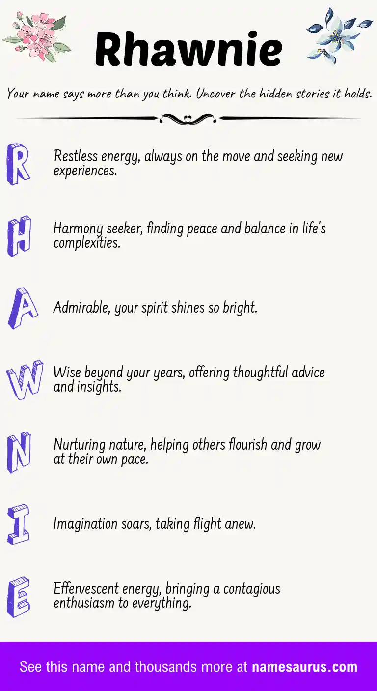 Acrostic poem about Rhawnie.