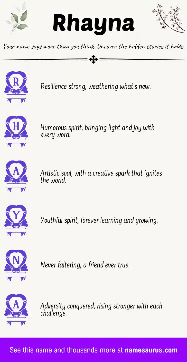 Acrostic poem about Rhayna.