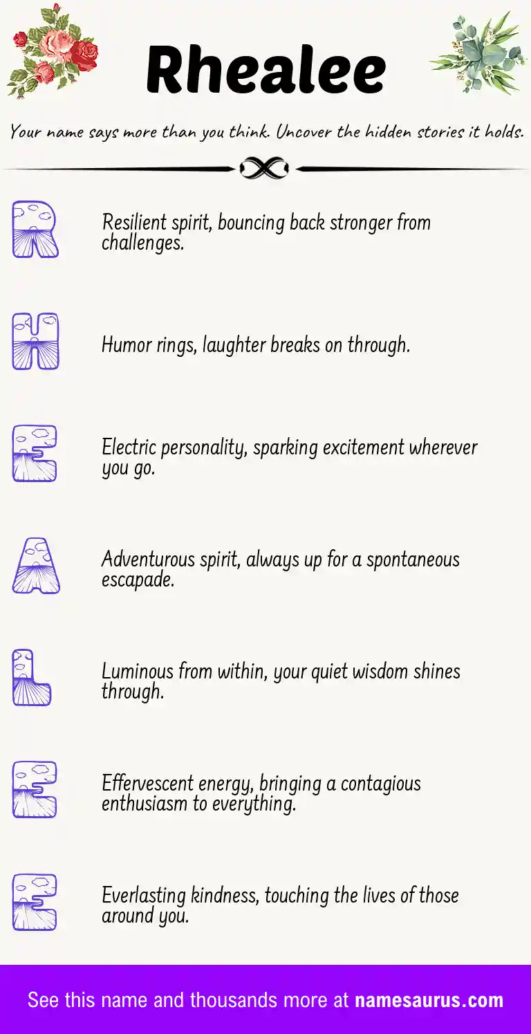 Acrostic poem about Rhealee.