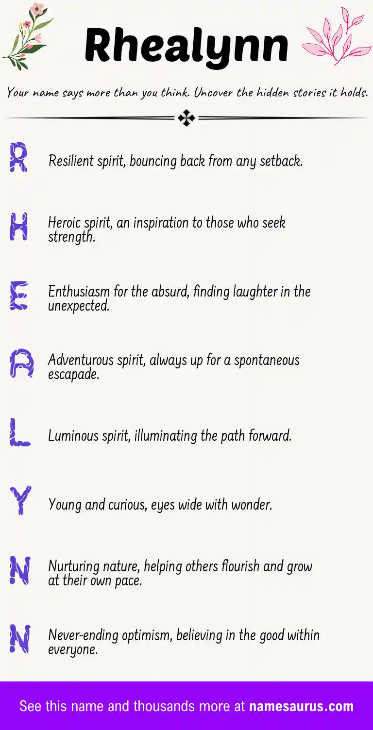 Acrostic poem about Rhealynn.