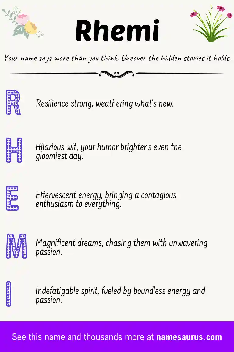 Acrostic poem about Rhemi.
