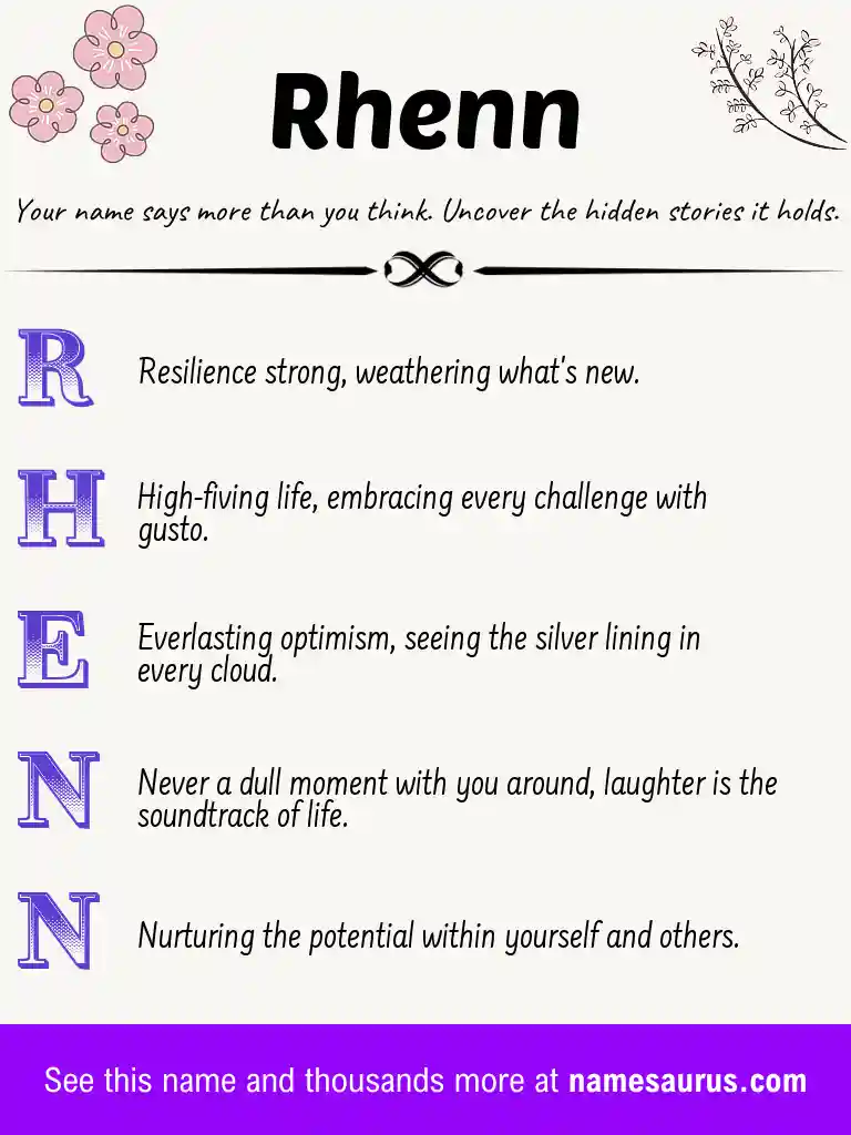 Acrostic poem about Rhenn.