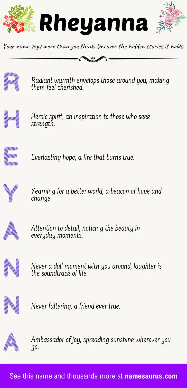 Acrostic poem about Rheyanna.