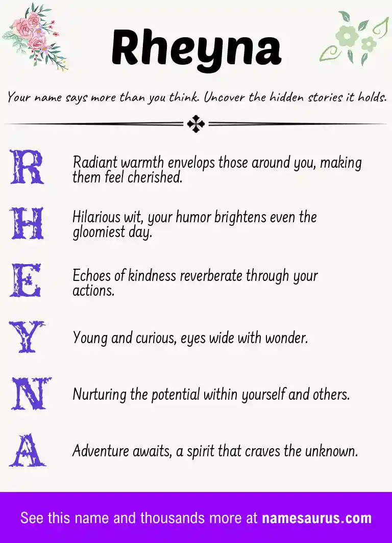 Acrostic poem about Rheyna.