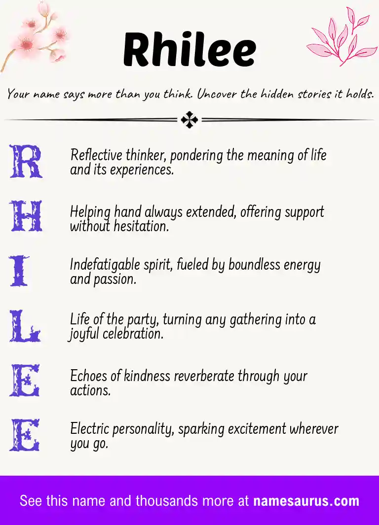 Acrostic poem about Rhilee.