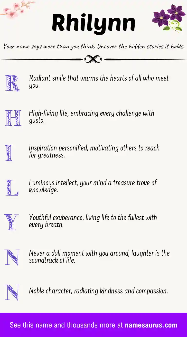 Acrostic poem about Rhilynn.