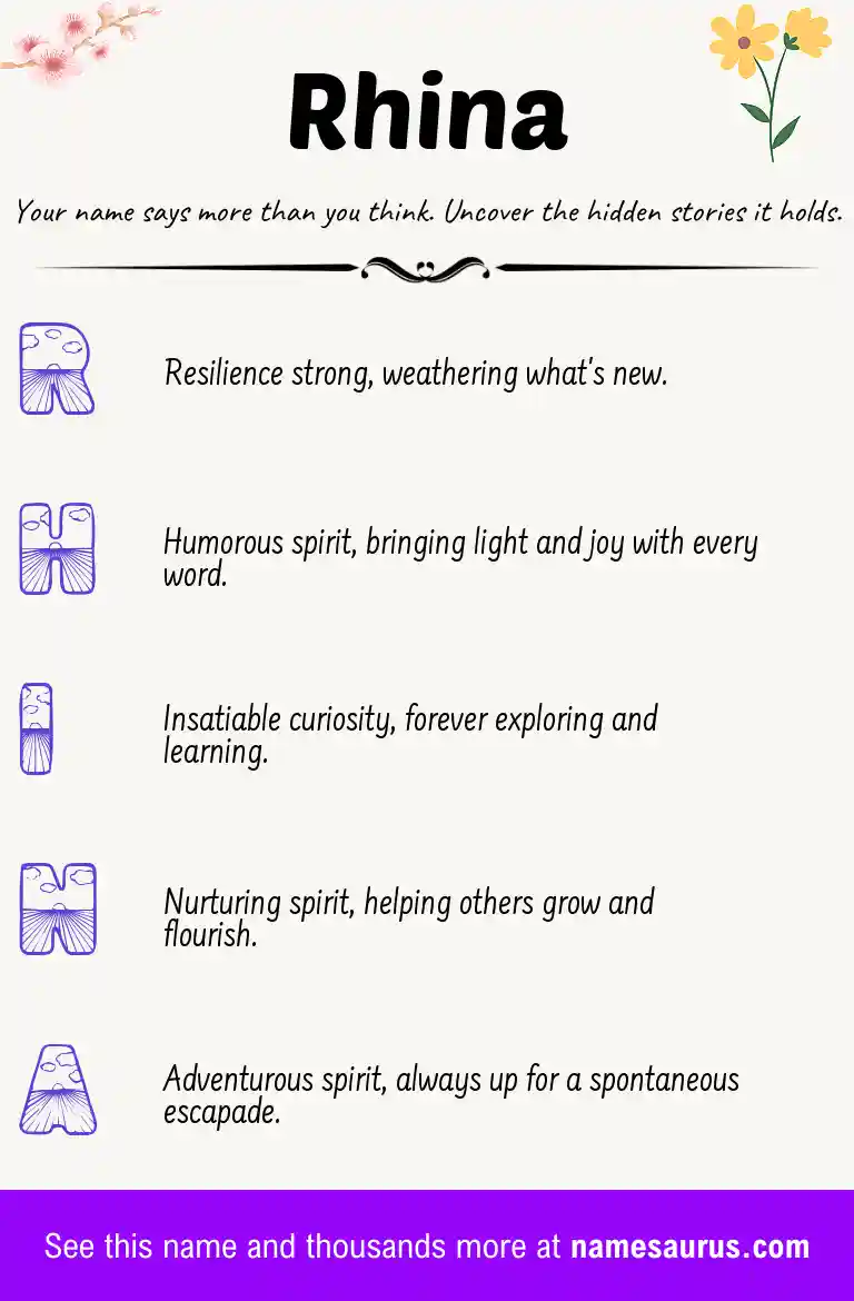 Acrostic poem about Rhina.