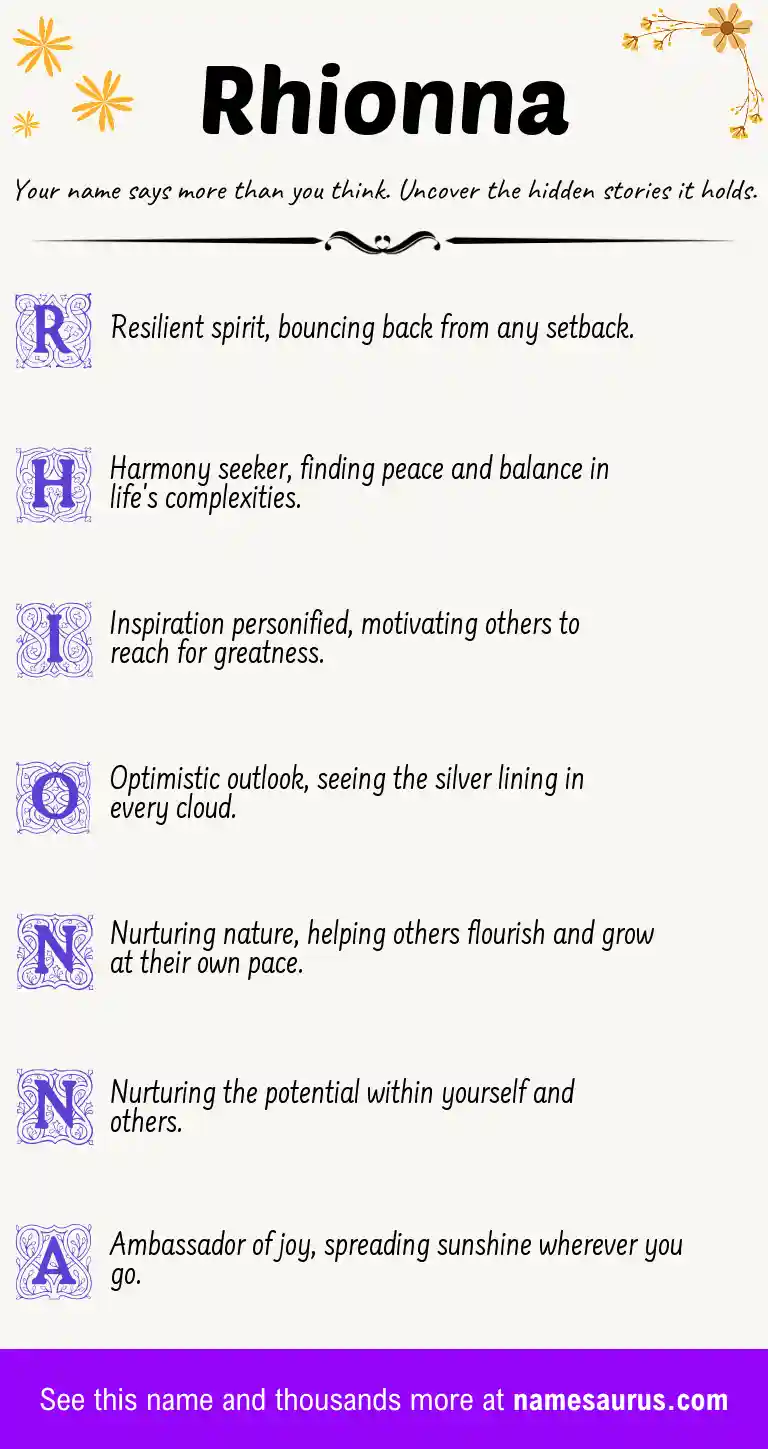 Acrostic poem about Rhionna.