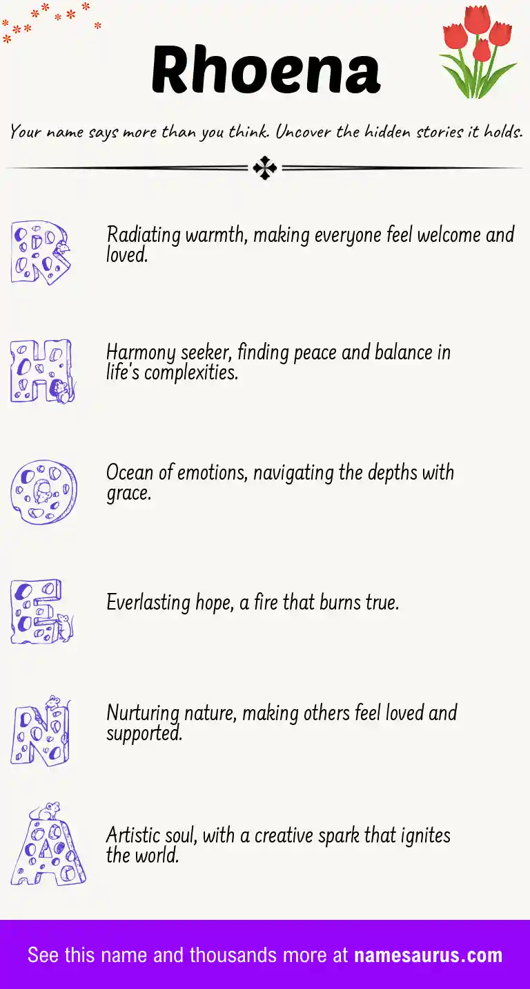 Acrostic poem about Rhoena.