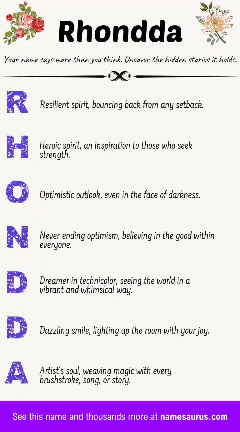 Acrostic poem about Rhondda.