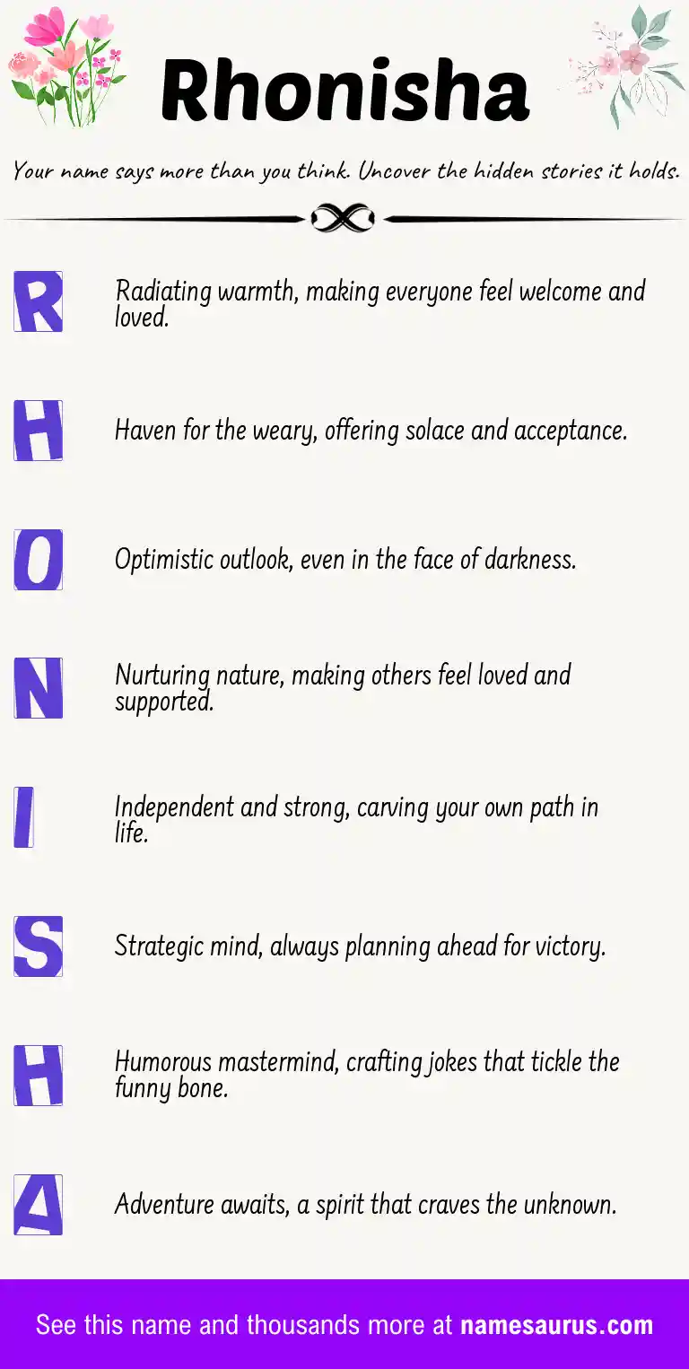Acrostic poem about Rhonisha.