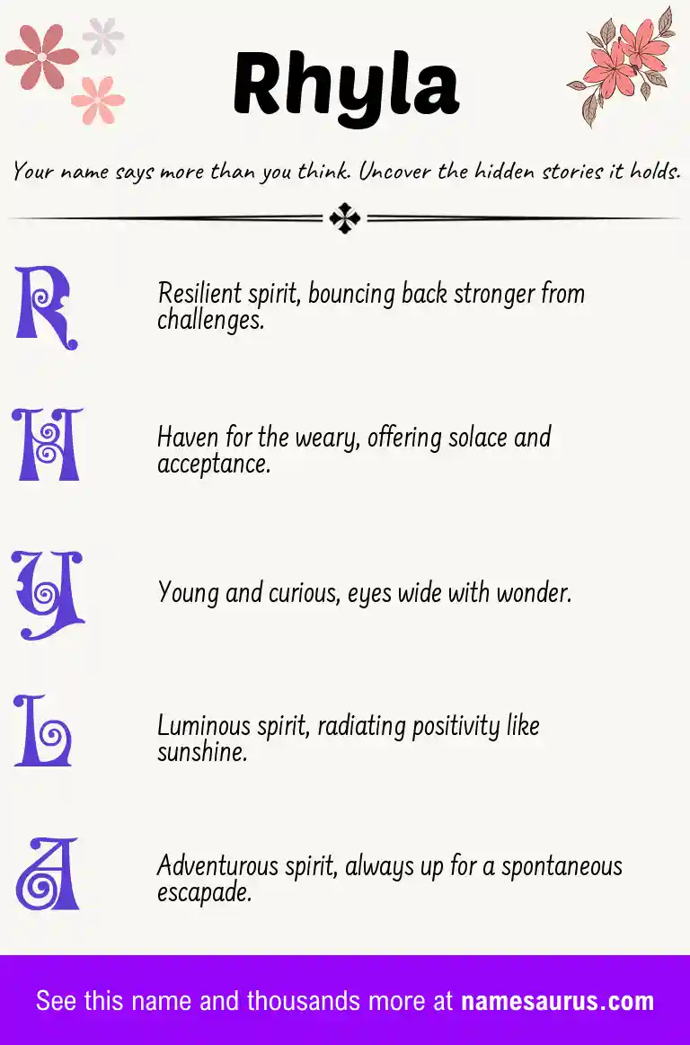 Acrostic poem about Rhyla.