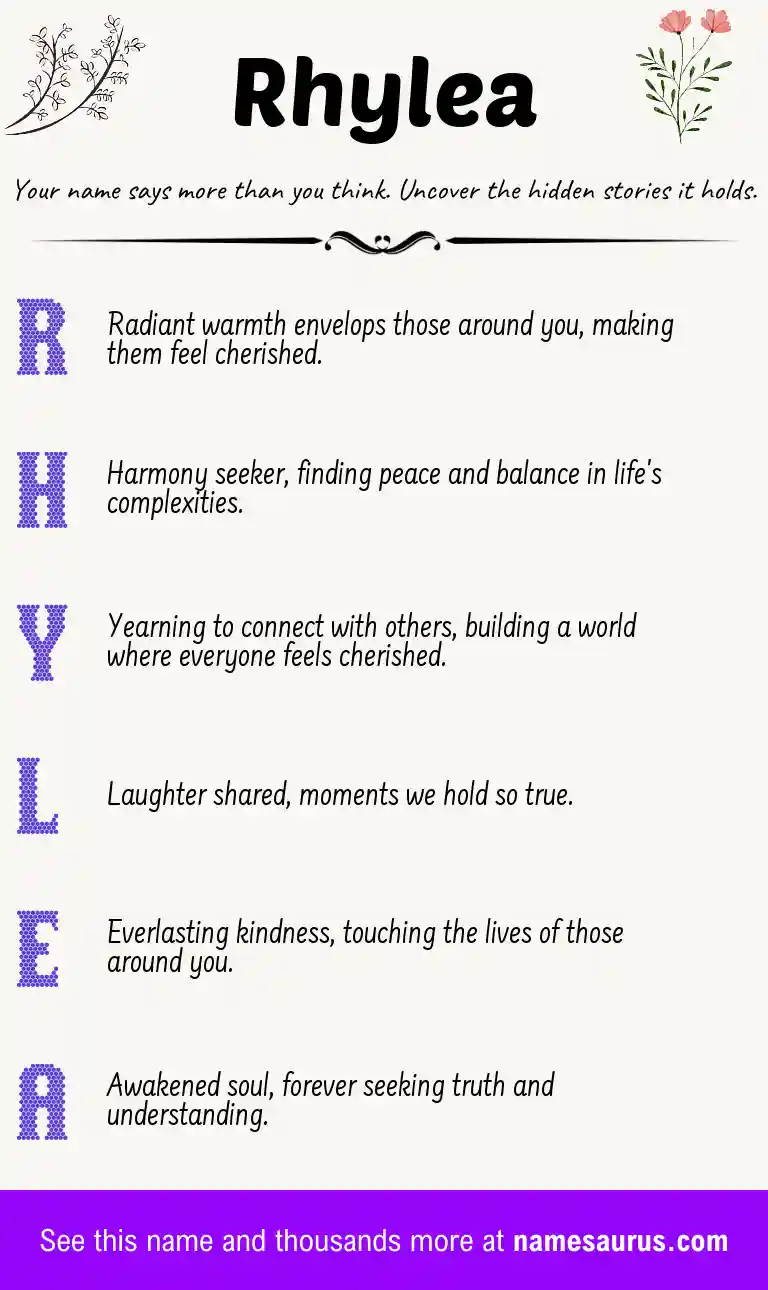 Acrostic poem about Rhylea.