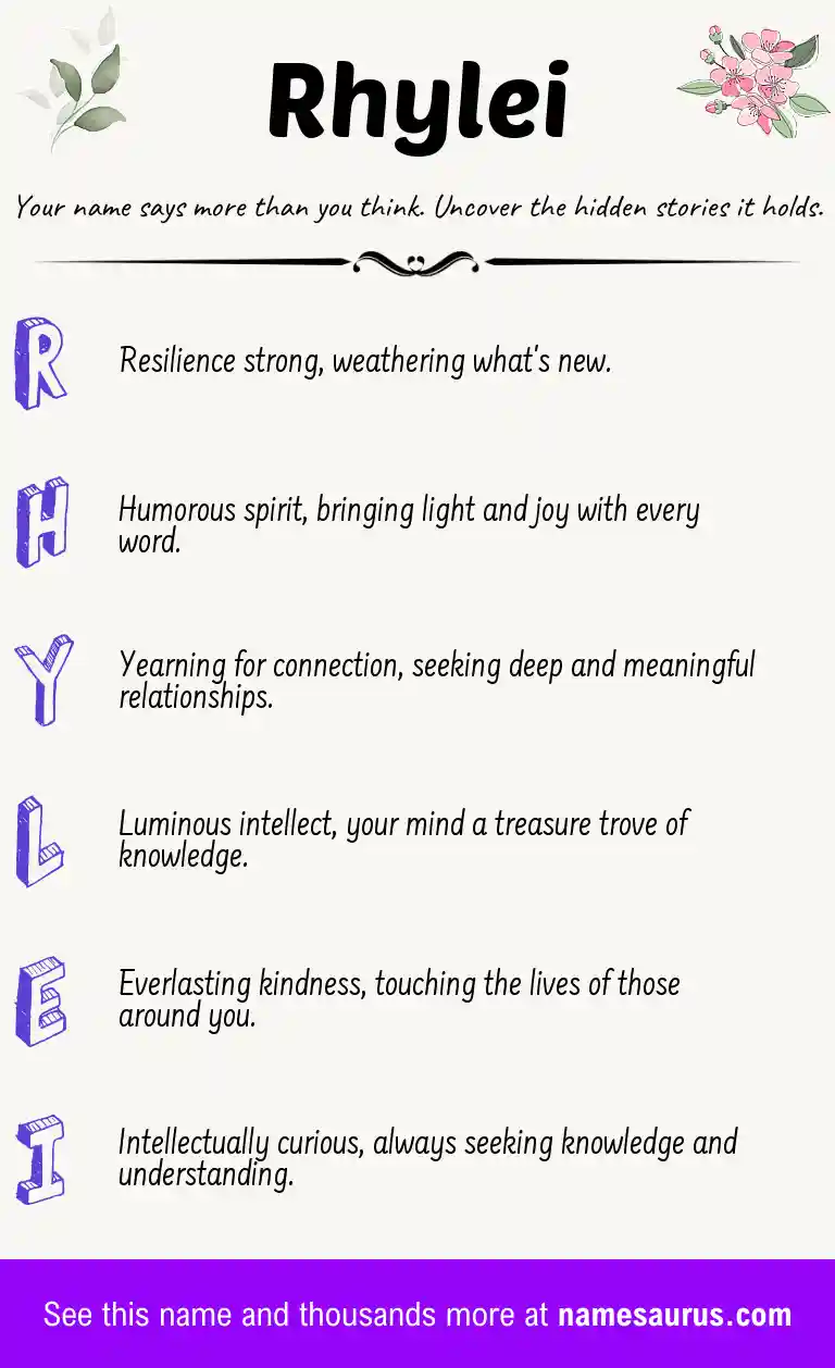 Acrostic poem about Rhylei.
