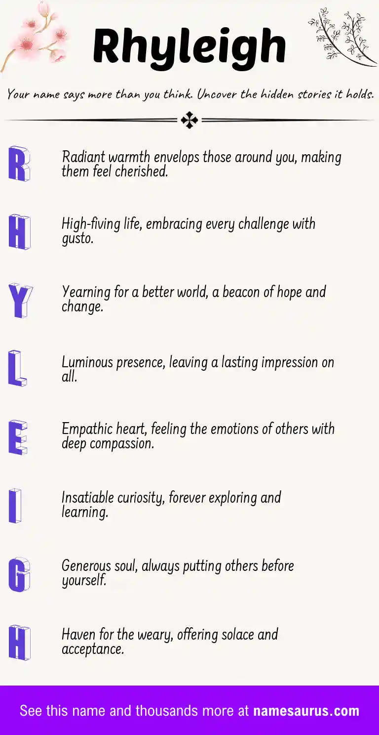 Acrostic poem about Rhyleigh.