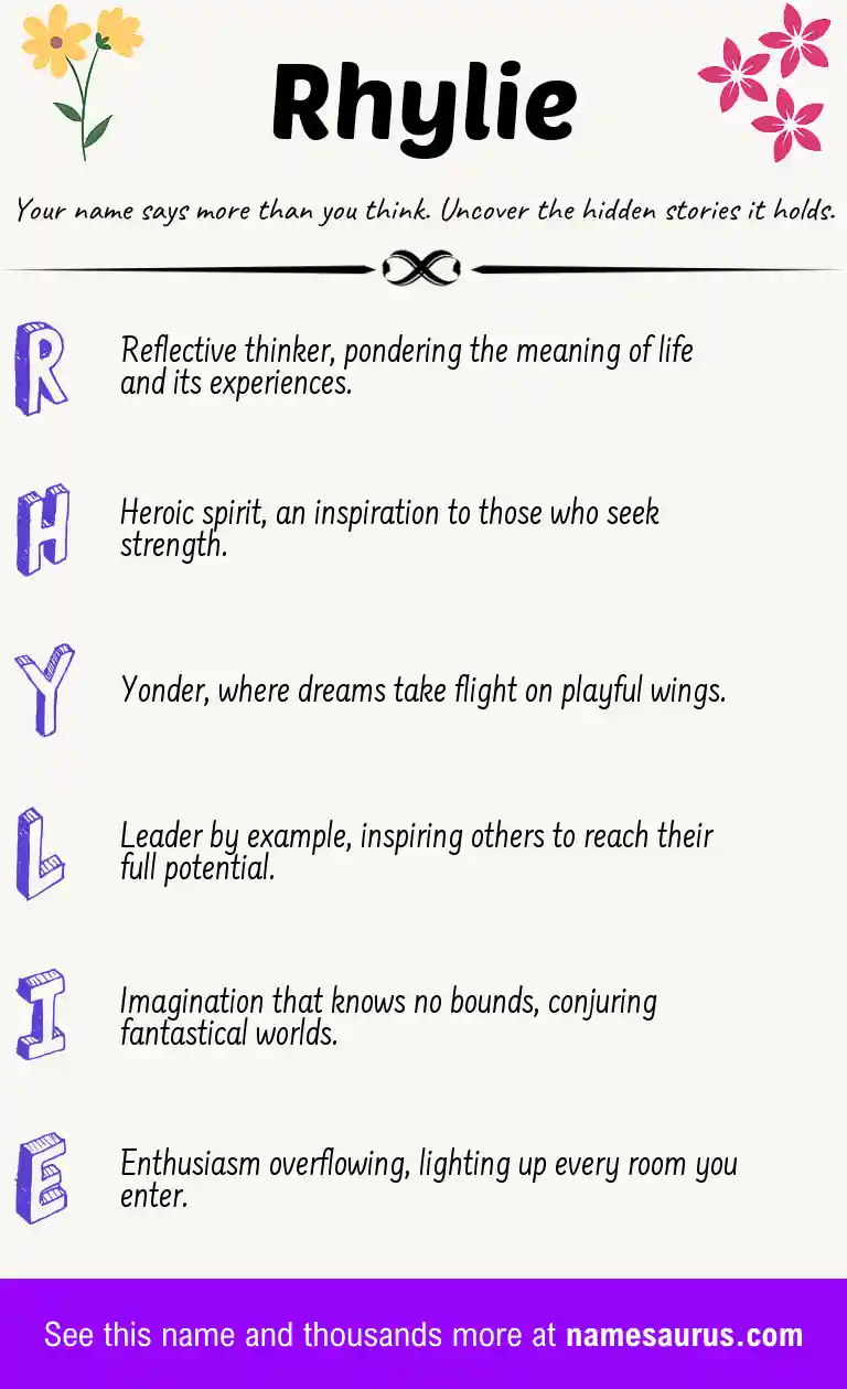 Acrostic poem about Rhylie.
