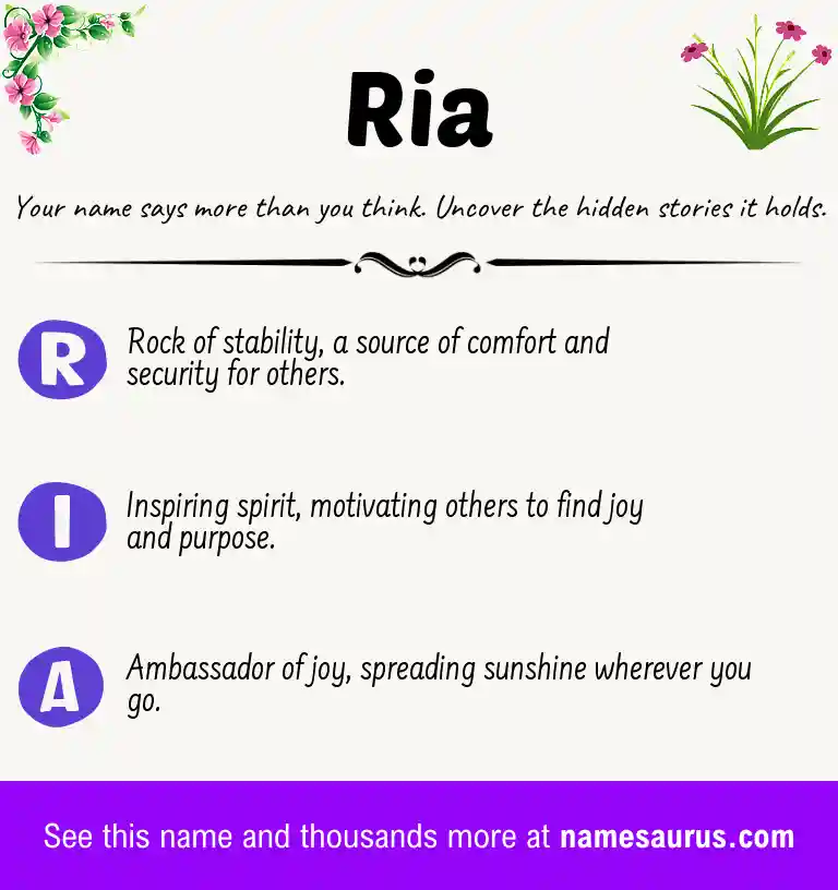 Acrostic poem about Ria.
