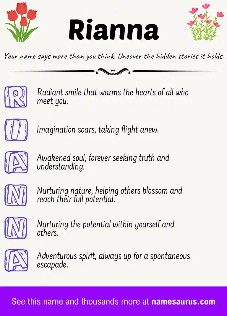 Acrostic poem about Rianna.