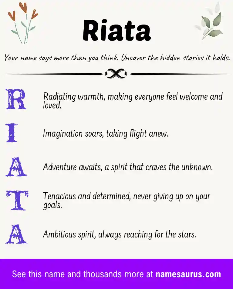 Acrostic poem about Riata.