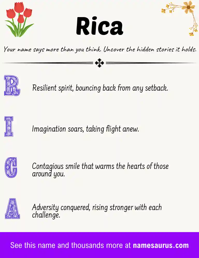 Acrostic poem about Rica.