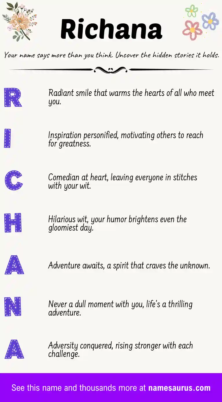 Acrostic poem about Richana.