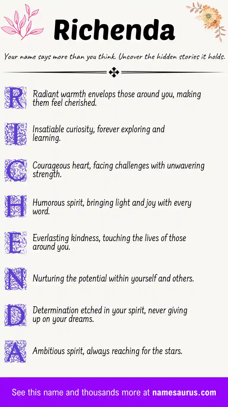 Acrostic poem about Richenda.