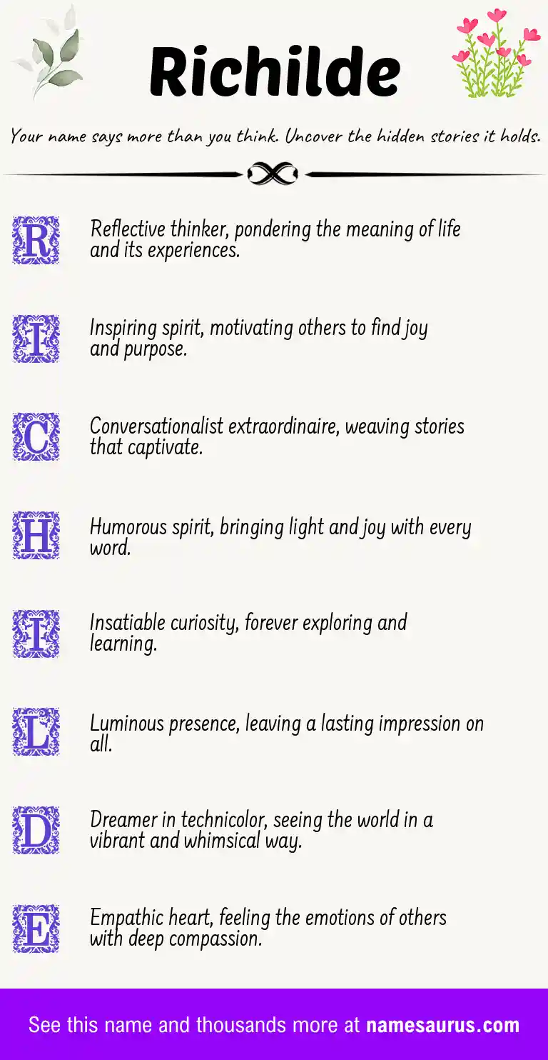 Acrostic poem about Richilde.