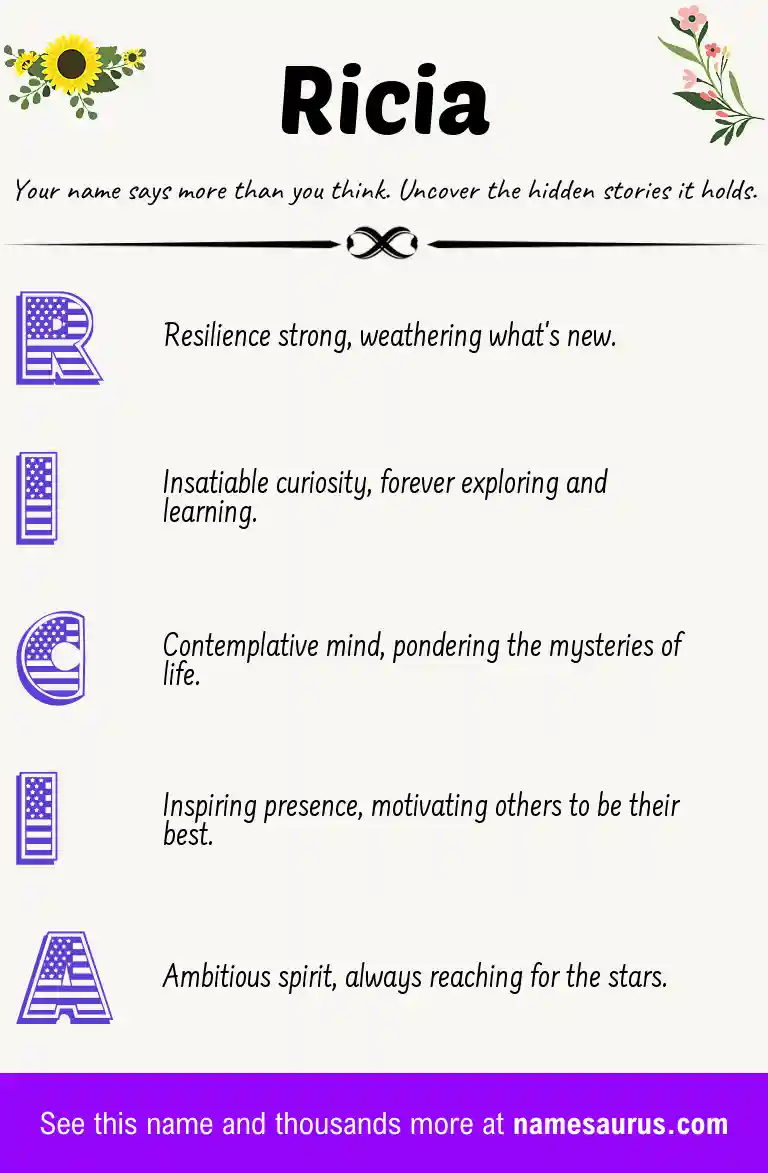 Acrostic poem about Ricia.